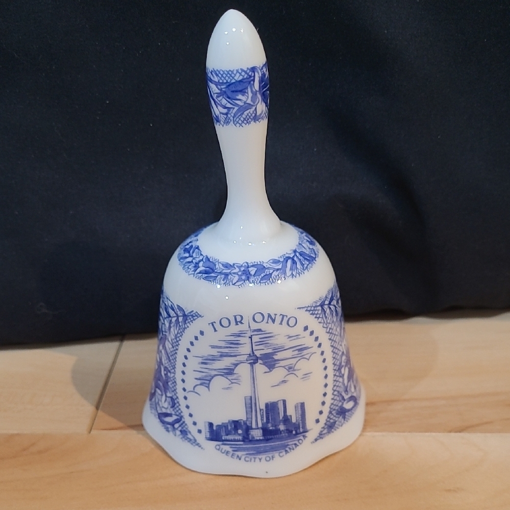 2/$20 Toronto Queen City Of Canada Decorative Bell - Blue and White
